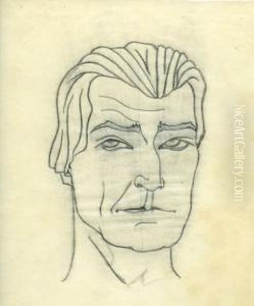 Malherbe Suzanne. Portrait D'edouard Demax. Dessin Original Signe. 16 X 11 Oil Painting by Claude Cahun