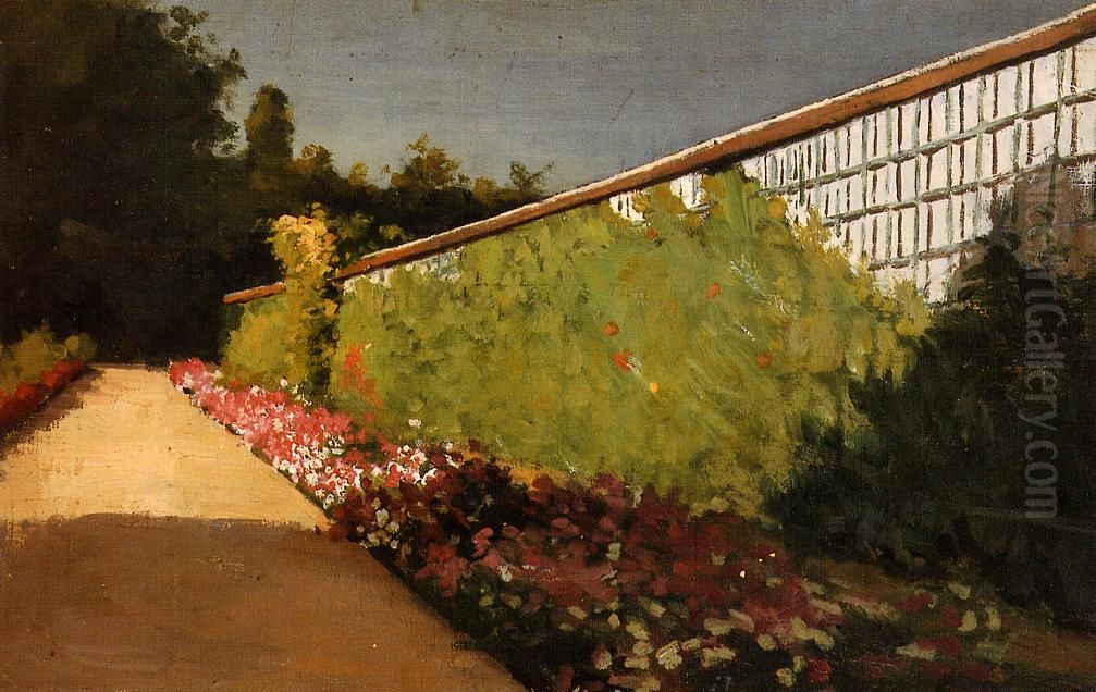 Le Mur Du Jardin Potager, Yerres Oil Painting by Gustave Caillebotte