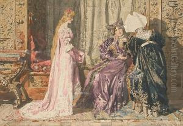 The Interfering Mother. Oil Painting by Philip Hermogenes Calderon