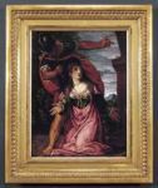 Il Martirio Di Santa Lucia Oil Painting by Carletto Carliari