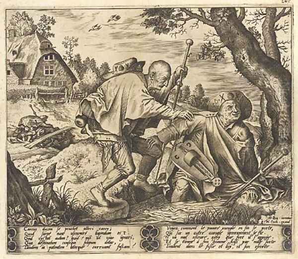 The blind leading the blind (Holl. 21) Oil Painting by Hieronymous Bosch