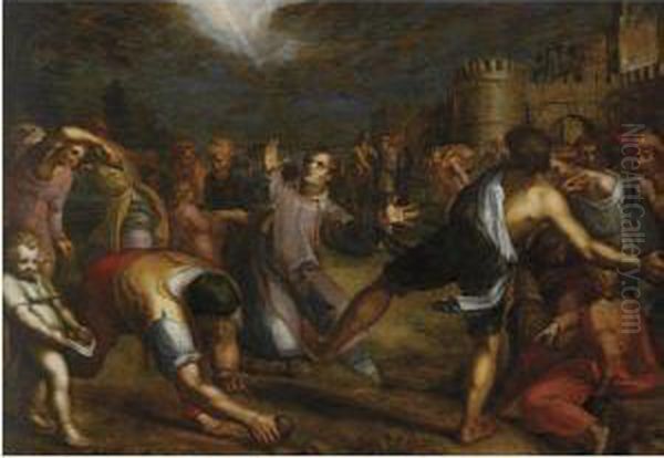 The Stoning Of Saint Stephen Oil Painting by Denys Calvaert