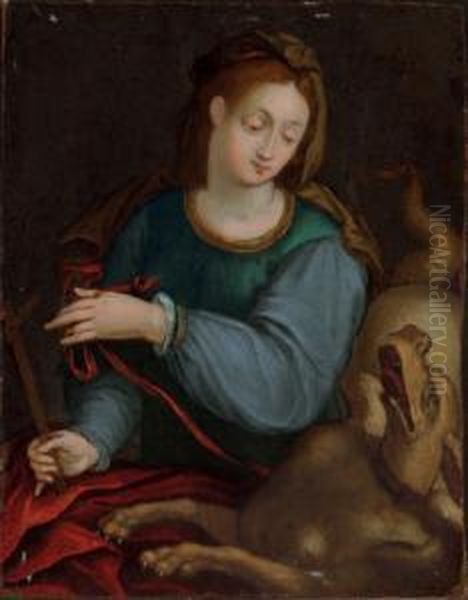Saint Margaret And The Dragon Oil Painting by Denys Calvaert