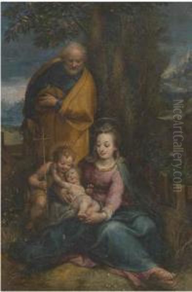 Riposo Durante La Fuga In Egitto Oil Painting by Denys Calvaert