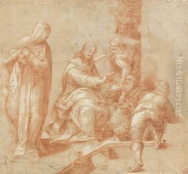 Les Noces De Cana Oil Painting by Denys Calvaert