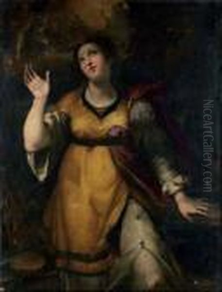 Santa Cecilia Oil Painting by Denys Calvaert