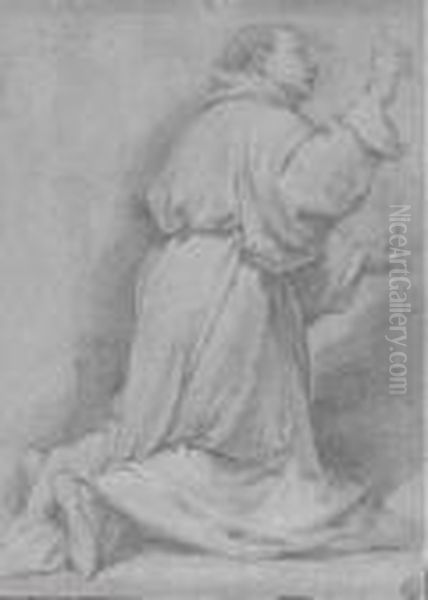 L'archange Gabriel Agenouille Oil Painting by Denys Calvaert