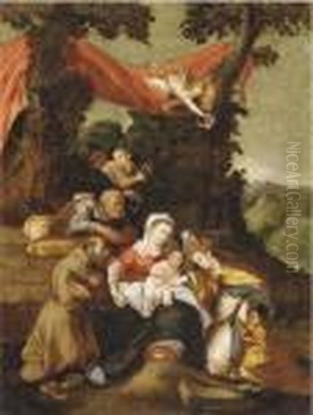 The Mystic Marriage Of Saint Catherine Oil Painting by Denys Calvaert