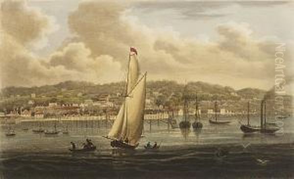 The Isle Of Wight Illustrated, 
In A Series Of Coloured Views... Accompanied By A Succinct Historical, 
Geographical, And Topographical Description Of The Island Oil Painting by Frederick Calvert