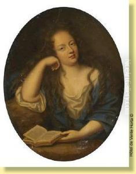 Jeune Femme A La Lecture Oil Painting by Charles Camarroque