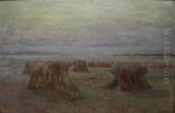 Haystacks Oil Painting by Duncan Cameron