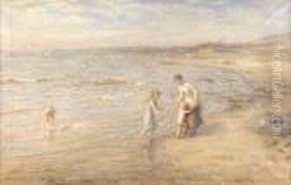 By The Seaside Oil Painting by Hugh Cameron