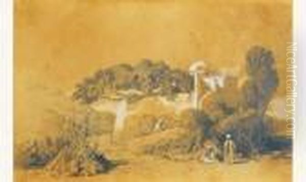 Scene Algeroise Oil Painting by Alexandre-Francois Caminade