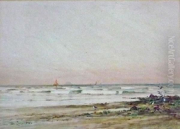 Ailsa Craig From Ballantrae Oil Painting by Thomas, of Pall Mall Butler