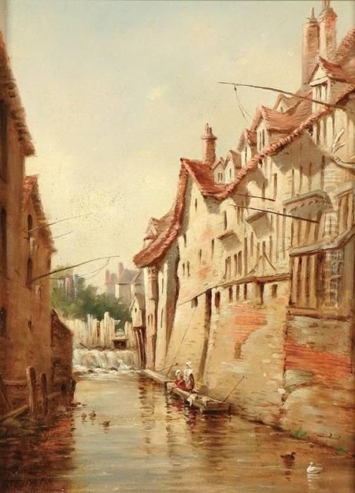 Laundry Day In Normandy Oil Painting by Thomas, of Pall Mall Butler