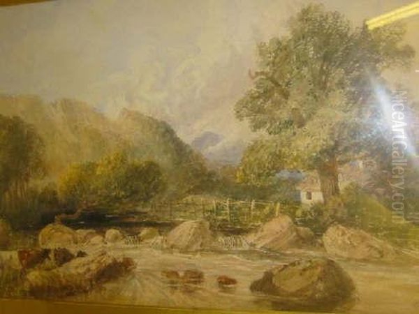 On The Allander, Strathblane Oil Painting by Thomas, of Pall Mall Butler