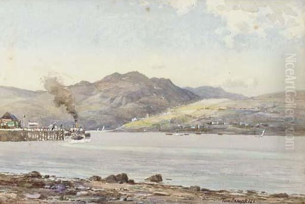 The Loch Ferry Oil Painting by Thomas, of Pall Mall Butler