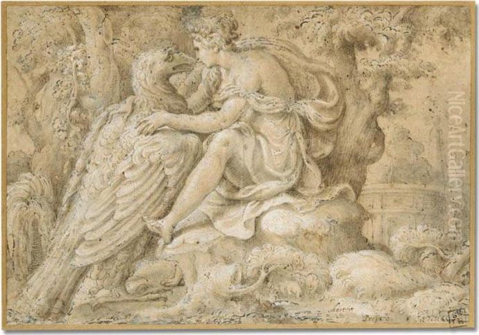 Bears Inscription: Oil Painting by Giulio Campi