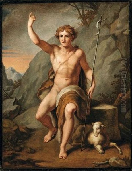 Il Battista Nel Deserto Oil Painting by Vincenzo Camuccini