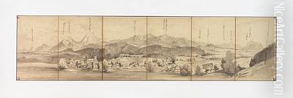 Landschaftspanorama Von Graschanitz ...uber Den Mittagskogel
 Bis Hin Zum Dobratsch Oil Painting by Jacob Canciani