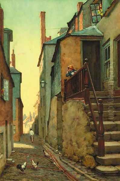 A sunny day in Cornwall Oil Painting by Elias Mollineaux Bancroft