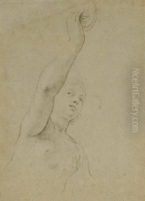 Weiblicher Akt Mit Erhobenem Rechten Arm Oil Painting by Domenico Maria Canuti