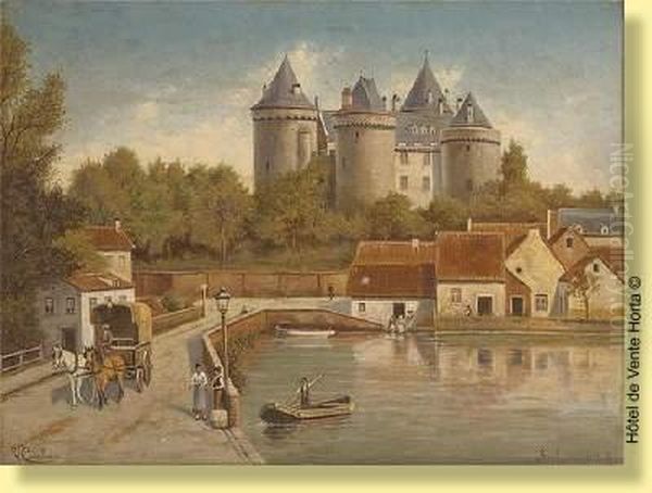 Le Chateau De Combourg Oil Painting by Victor Carabain