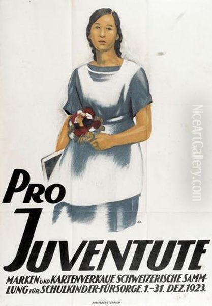 Pro Juventute Oil Painting by Emil Cardinaux