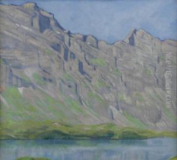 Bergsee Oil Painting by Emil Cardinaux