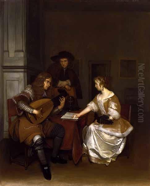 The music lesson Oil Painting by Gerard Ter Borch