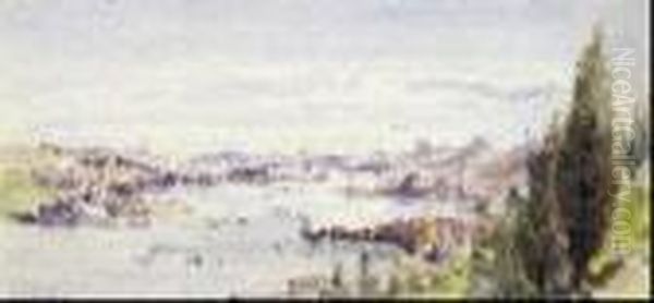 Vedute De Bosforo E Di Istambu Oil Painting by Conrad H.R. Carelli