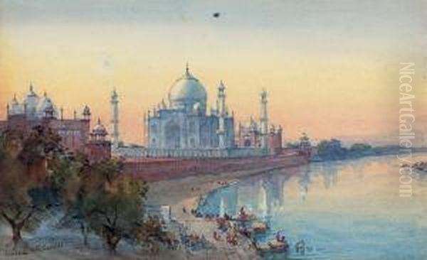The Taj Mahal Oil Painting by Conrad H.R. Carelli