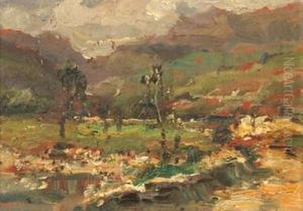 Vecchia Strada Di S. Martino Oil Painting by Vittore Antonio Cargnel