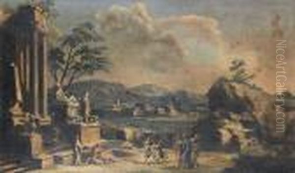 Le Christ Delivrant Deux Demoniaques Du Pays Des Gadareniens Oil Painting by Alberto Carlieri