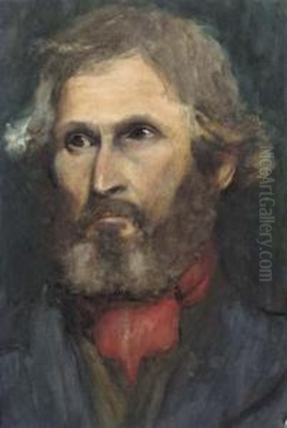 Head Of An Old Man; Still Life 
With Gold Mirror And Buddha; Harley Trotter Dancing At His Party; And 
Bathing Huts, Lincoln Oil Painting by Hilda Carline