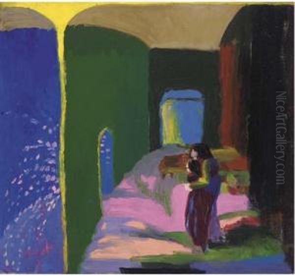 A Fantasy Oil Painting by Hilda Carline