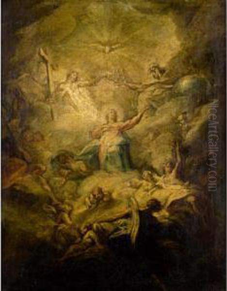 The Assumption Of The Virgin Oil Painting by Carlo Innocenzo Carloni