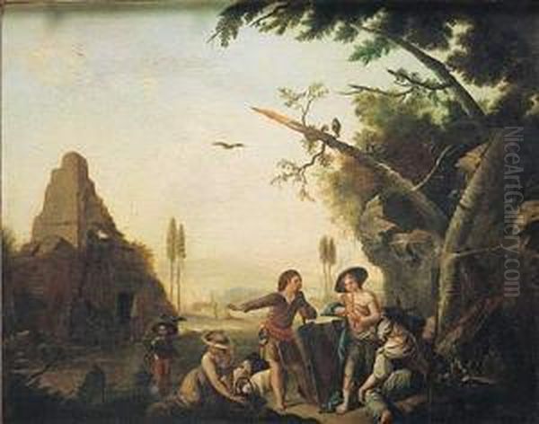 Escena Bucolica Oil Painting by Antonio Carnicero Y Mancio