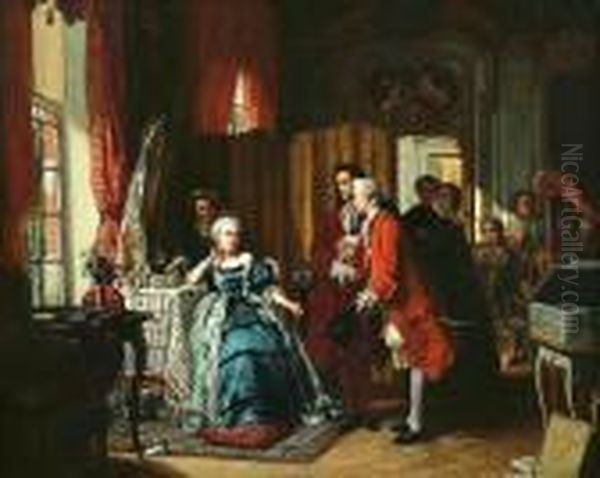 Holding Court Oil Painting by Jean Carolus