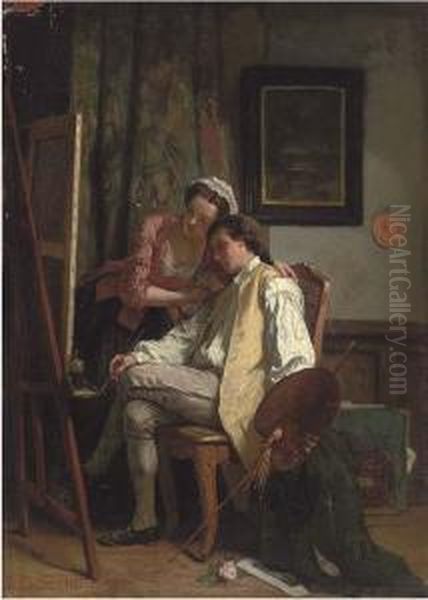 The Finishing Touches Oil Painting by Jean Carolus