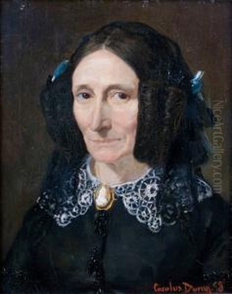 Portrait De Femme Au Camee Oil Painting by Carolus Duran Charles Emile