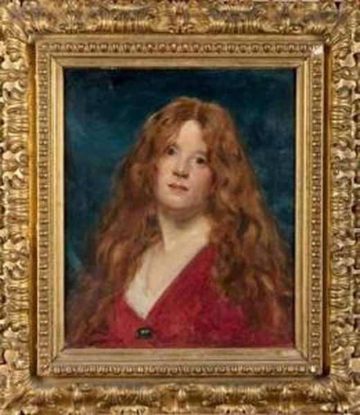 Portrait De Femme Rousse Oil Painting by Carolus Duran Charles Emile