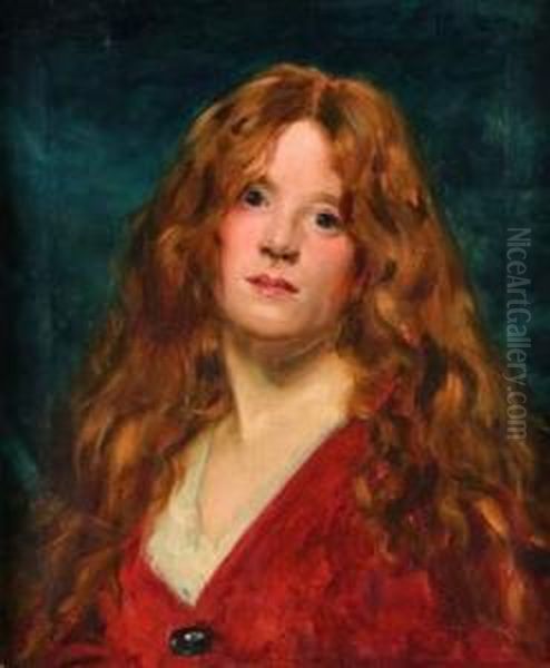 Portrait De Femme Rousse Oil Painting by Carolus Duran Charles Emile