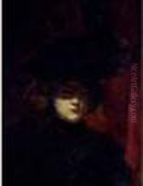 Femme A La Capeline Noire Oil Painting by Carolus Duran Charles Emile