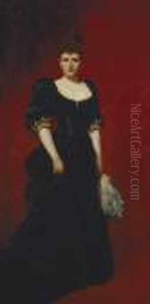 Portrait De Dame Oil Painting by Carolus Duran Charles Emile