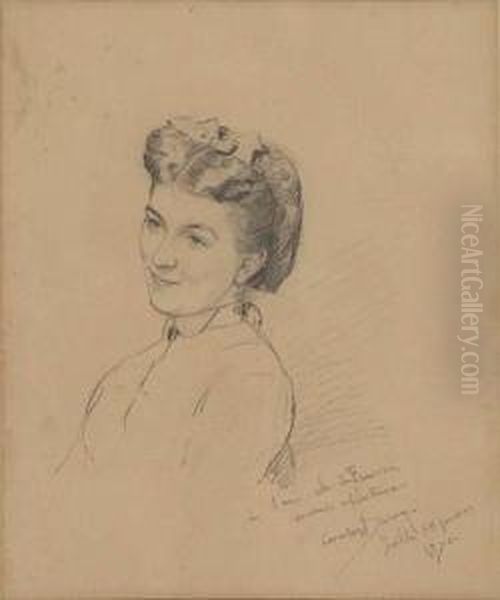 Portrait Of A Woman Oil Painting by Carolus Duran Charles Emile