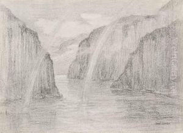 Arc Enciel Sur Le Saguenay Oil Painting by Paul Archibald Caron