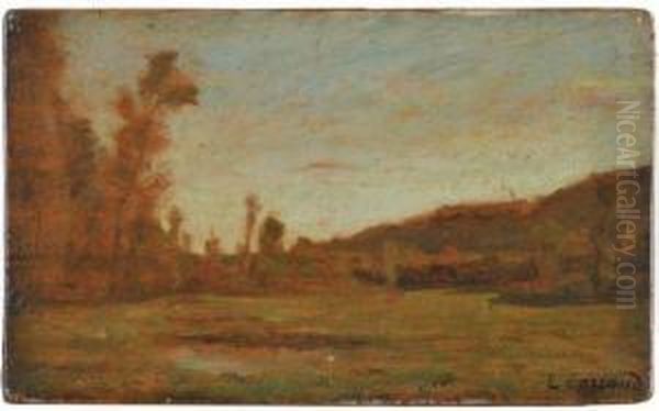 Coucher De Soleil Oil Painting by Louis Hilaire Carrand