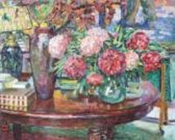 Les Fleurs Oil Painting by Augustin Carrera