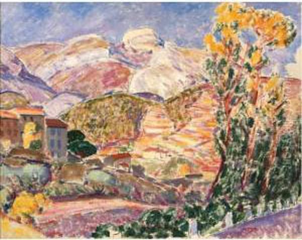 Village En Provence. Oil Painting by Augustin Carrera